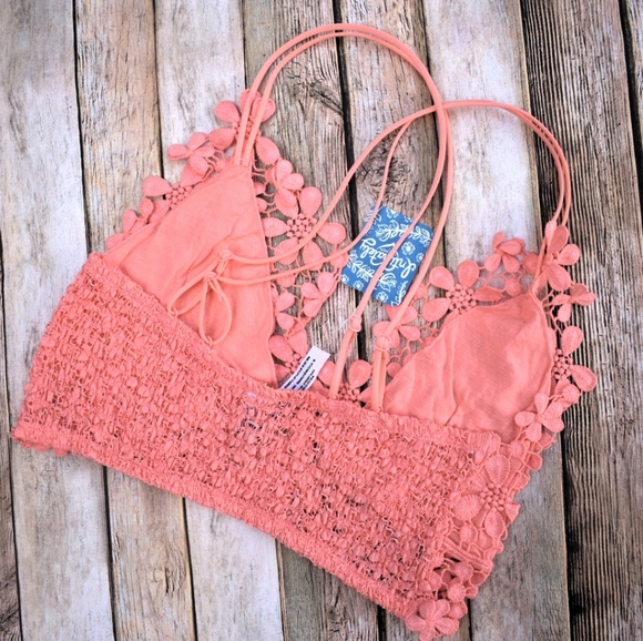 Last 1! FP Miss Dazie Floral Lace Bralette Coral - Picture 5 of 8